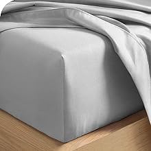 Image of Cotton Feel Glace Double Bed Fitted Bedsheet All Around Elastic Queen Size with 2 Pillow Covers (60 inch x 78 inch inches, Hexa Brown)