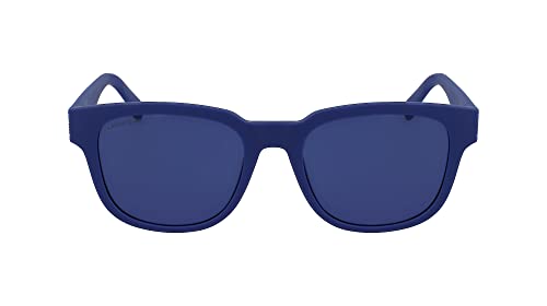 Listado de Lacoste Lentes Top 5. 44 Lacoste L982S - anteojos de sol para hombre, color azul mate con lente azul sólido, Azul mate, Talla unica