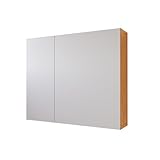 Espelheira Suspensa Klein Moderna com Prateleiras para Banheiro - JM3 Móveis (Nature/Off)