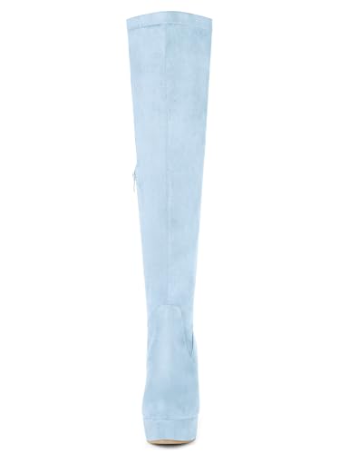 Allegra K Women's Platform Block Heel Over Knee High Boots3