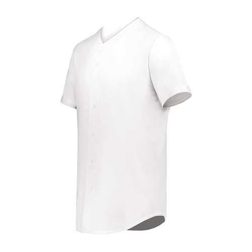 Camiseta de béisbol Augusta Sportswear Cutter+ de hombre, con botones completos, talla X-Large, color blanco