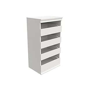 ClosetMaid Modular Storage Unit with 4 Drawers Wood Closet Organizer Stacking Full Backer Storage Decorative Trim White