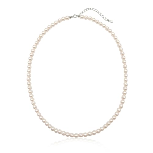 Maison Dianie Collier Ras de cou de Perles Crystaux Collier de Perles Femme Fermoir Argent Sterling 925 Crystal Perle 4mm 5mm 6mm 8mm Choker Mariage Cadeau...