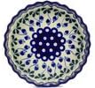 Polmedia Polish Pottery Fluted Pie Dish - Bleeding Heart Peacock Pattern Handmade in Boleslawiec Poland by Ceramika Artystyczna + Certificate of Authenticity