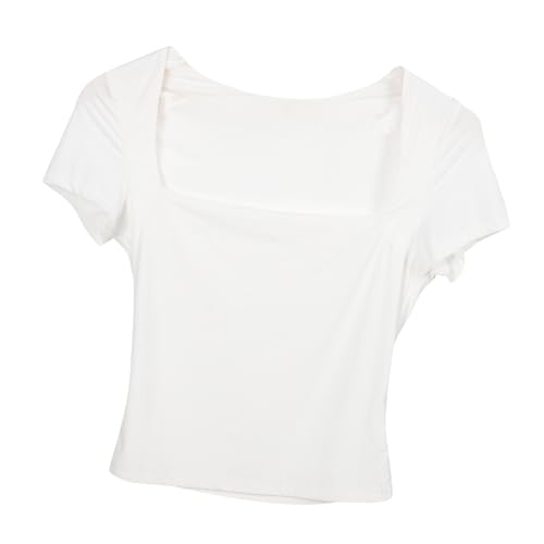 Camiseta interior manga corta para dama cuello redondo básica ligera BESPORTBLE