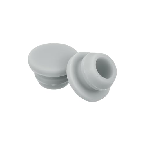 Image of MECCANIXITY 10pcs Silicone Snap in Locking Hole Plugs,7.5mm /0.3 Inch Mounting Diameter Narrow Groove Width 2mm Panel Seal Cover Round for Kitchen Bulkheads Waterproof Sealing Plugs Grey
