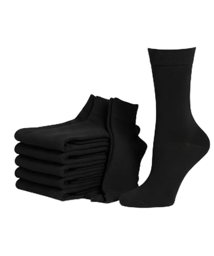 Tipi Toe Women's 12 Pairs Lightweight Plain Black Soft Solid Socks Size 10-13, PWC14-T1