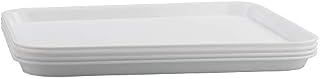 Innouse Serving Tray Set, White Plastic Tray for Serving, Set of 4, 43 cm x 34 cm