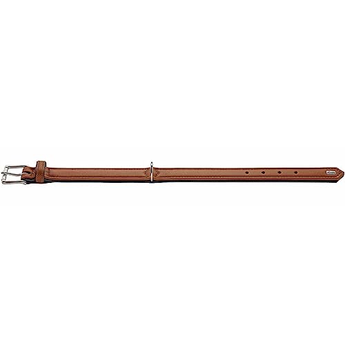 Hunter 42787 Halsband für Hunde Canadian Elk 55 nickel_Elchleder cognac/Elchleder schwarz, 42-48 cm