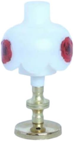 Rulke Rulke010431 Table Lamp with Brass Base and Printed White Plastic Screen, Multi Color