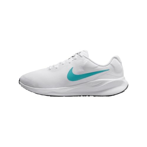 Nike Revolution 7 Men's Road Running Shoes (FB2207-103, White/Pure Platinum/Dusty Cactus) Size 11