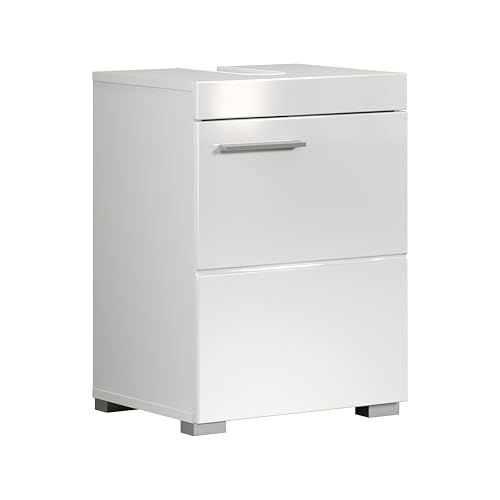 trendteam smart living – Amanda – Waschbeckenunterschrank – Weiß/Weiß Hochglanz – 1 Tür, 1 Einlegeboden – (BxHxT) 40 x 56 x 34 cm – Kratzfest & pflegeleicht trendteam smart living – Amanda – Waschbeckenunterschrank – Weiß/Weiß Hochglanz – 1 Tür, 1 Einlegeboden – (BxHxT) 40 x 56 x 34 cm – Kratzfest & pflegeleicht