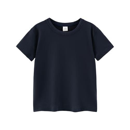 Image of Kids T Shirt Short Sleeve Crewneck Tee for Toddler Boys and Girls Cotton Basic Summer Top 2-6 Years