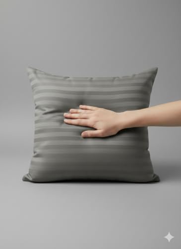 Image of Grey Cushion for Sofa & Chair | Pack of 2 Soft Decorative Seat Cushions | Comfortable Home Furnishing Cushion for Living Room, Bedroom & Office | 16 x 16 Inch (Grey, 2)