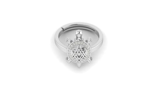 Image of LMDPRAJAPATIS Certified Natural Navratna Best Of Luck Gold & Silver Plated Tortoise Adjustable Ring for Men Or Women's