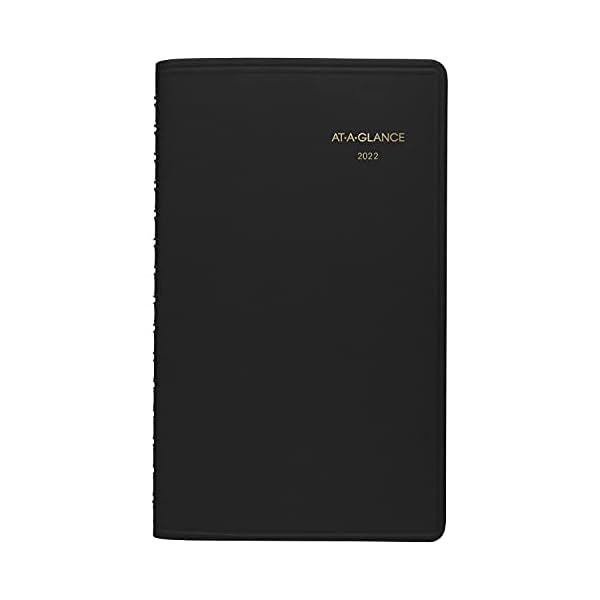 AT-A-GLANCE, Wochenplaner 2022, 12,7 x 20,3 cm, klein, 12 Monate, Schwarz (7007505)