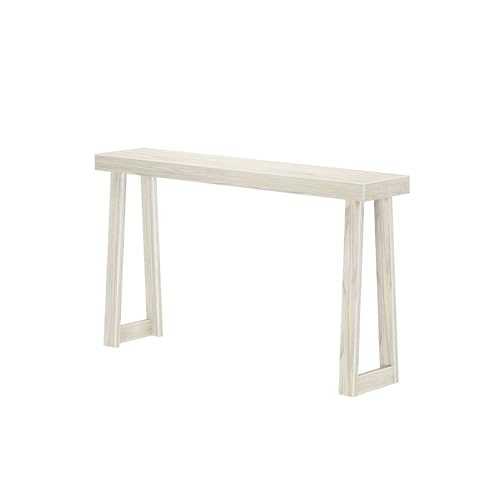 Plank+Beam Solid Wood Console Table, 56 Inch, Sofa Table, Narrow Entryway Table for Hallway, Behind The Couch, Living Room, Foyer, Easy Assembly, Coastal White