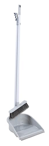 HERSIG - Escoba y recogedor Gris Claro | Set Escoba y recogedor Gris Claro. 24,5x25,5x94cm - 19x4x89cm