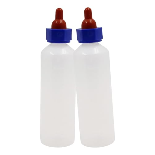 1000ML Baby Lamb Milk Feeder Bottle with Handle and Detachable Nipple,Calf Sheep Lamb Bottles for Baby Lambs Feeding Nursing Bottle Cup with a Replacement Nipple (500ml 2pcs)