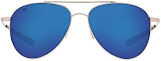 Costa Del Mar Men's Cook Polarized Aviator Sunglasses, Brushed Palladium/Blue Mirrored Polarized-580G, 60 mm