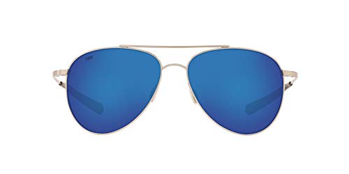 Costa Del Mar Men's Cook Polarized Aviator Sunglasses, Brushed Palladium/Blue Mirrored Polarized-580G, 60 mm