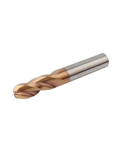 Image of 3 /8 inch Ball Nose Carbide End Mills, ZRN Coated, 3 Flute, CNC Milling Tools for Aluminum, CNC Router Bits with 37 Degree Helix, 3 /8 inch Cutting and Shank Diameter Milling Cutter