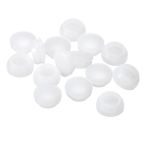 Image of uxcell 26 Pcs Silicone Plugs, Rubber Round Snap in Locking Hole Plugs for 14-15mm Hole, Hole Stoppers Waterproof Hole Plug for Metal Tube, Furniture End Caps Inserts, Clear