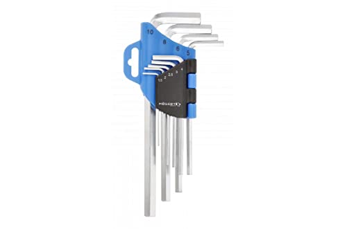 Högert Technik CrV HT1W801 Lot de 9 clés hexagonales courtes Cover