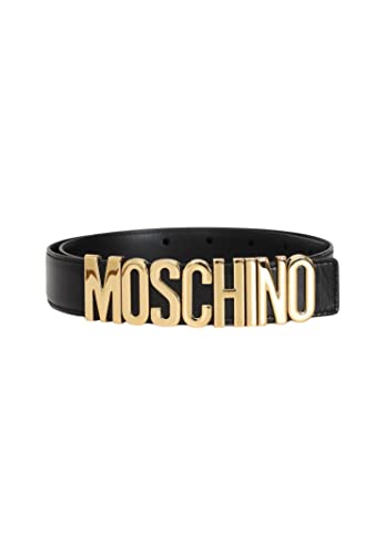MOSCHINO Schwarzer Gürtel für Damen und Herren mit Logo-Schnalle, Schwarz...