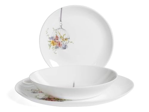 Luminarc N0647 Service de Table 18 pièces-Flore, Opale, Blanc