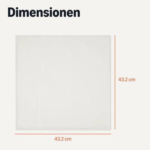 Amazon Basics Wiederverwendbare schmutzabweisende und knitterfreie Stoffservietten, 12er-Pack, 43 x 43 cm, Weiß – Ansicht 3