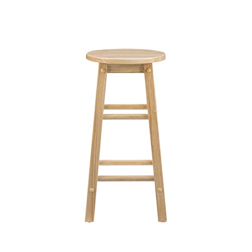 Linon 98100NAT-01-KD Natural Barstool With Round Seat thumb #8