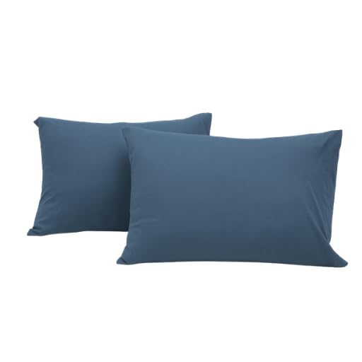 Venice Home 100% Cotton Jersey Pillowcase - Set of 2 Pillow Cases - Extra Soft - Easy Fit - Comfy (Dusk Blue, King) by Venice Home - Used condition - US$17.65
