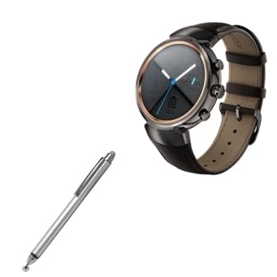 BoxWave Stylus Pen Compatible with ASUS Zenwatch 3 (WI503Q) - DualTip Capacitive Stylus, Fiber Tip Disc Tip Capacitive Stylus Pen - Metallic Silver