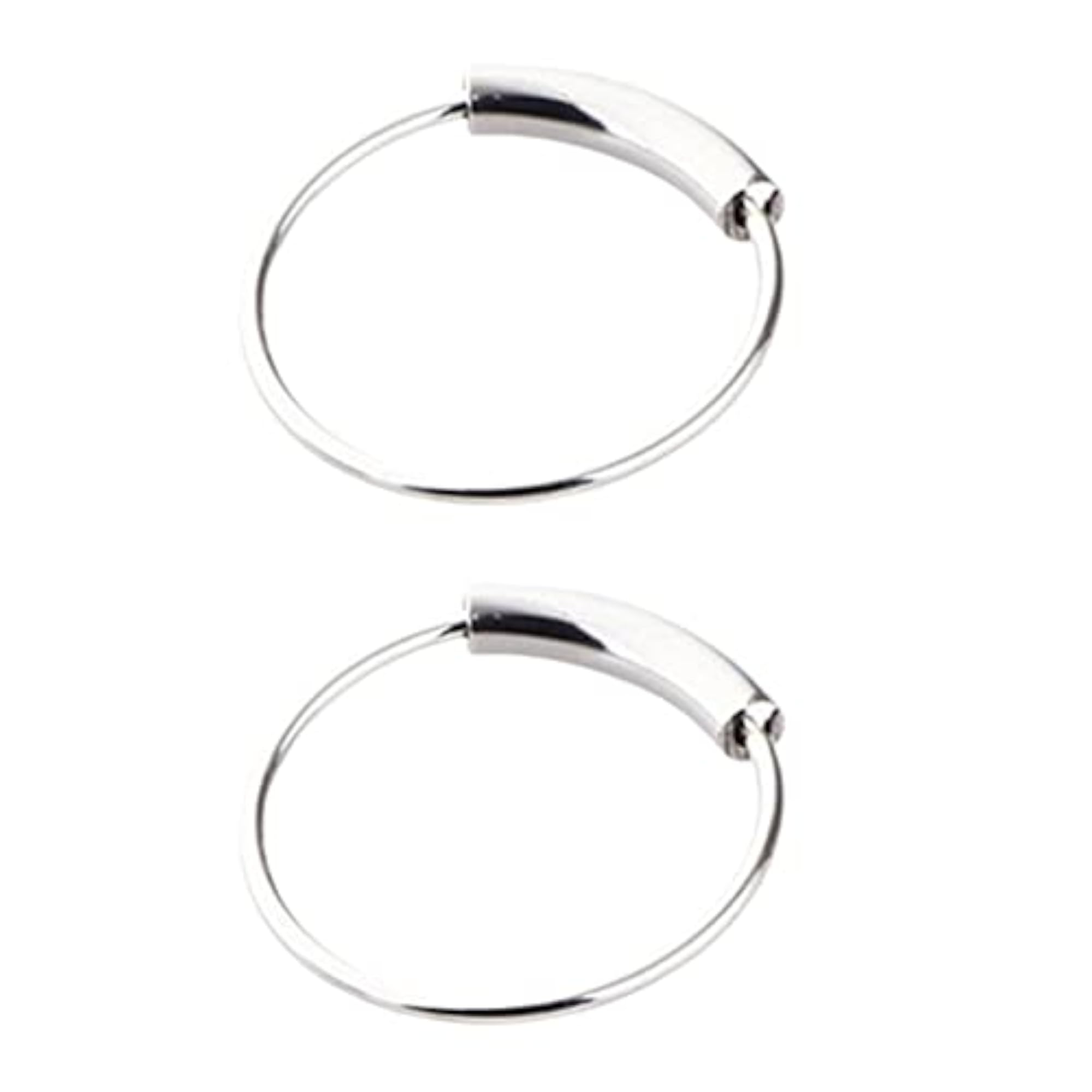 2pcs Nose Ring Hoop Tragus Helix Steel Ring Set, 6mm