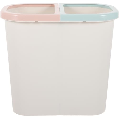HOMOCONO Cubo de basura con dos compartimentos de plástico blanco extensible para cocina, salón, dormitorio, hogar, papelera, contenedor de reciclaje