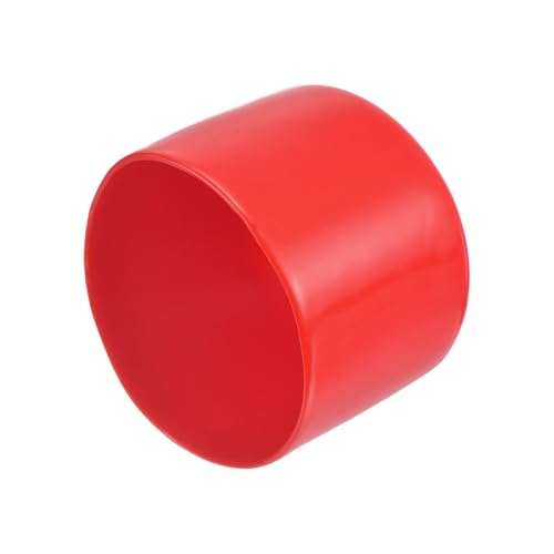 Image of uxcell 2pcs Rubber End Caps 54mm(2 1 /8 inch) ID Vinyl Round Tube Bolt Cap Cover Screw Thread Protectors Red, 40mm Height