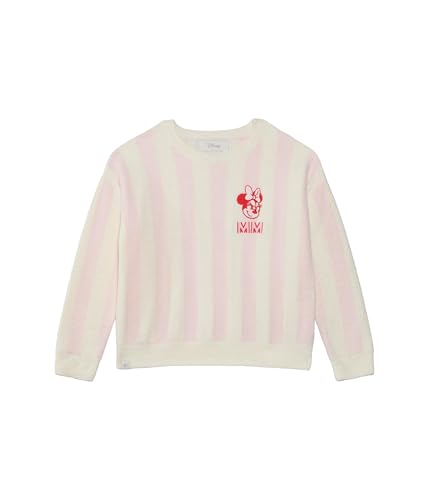 Barefoot Dreams Girls' CozyChic Lite Youth Disney Minnie Stripe Pullover