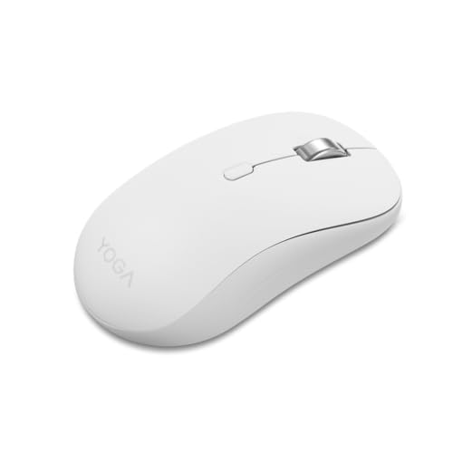 Lenovo Yoga Bluetooth Silent Mouse, Mouse Wireless con connessione fino a 3 dispositivi (Bluetooth 5.3), sensore ad alta precisione 4000 DPI, tasti programmabili e silenziosi – Seashell