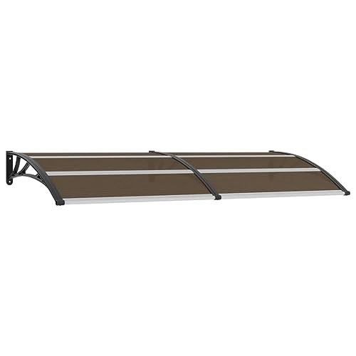 vidaXL Pensilina per Porta con Pannelli Trasparenti in PC Tettoia Ingresso Nera 240x100 cm in Policarbonato ABS Alluminio