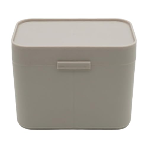 Milageto メイクパッド綿棒ボックス 綿棒ボールボックス 2スロット付き 化粧品パッドケース コットンパッド収納 蓋付き 女の子へのギフト 家庭用, ライト・ブラウン