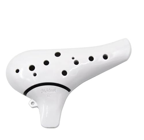 Ocarina alto en do 12 trous céramique blanche instrument musique débutant