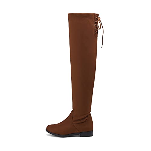 Dream Pairs Women's Uplace Tan Suede Over The Knee Thigh High Winter Boots Size 5.5 M Us #TOP1
