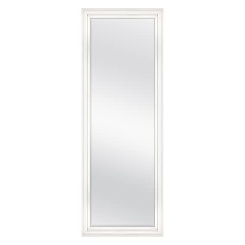 Image of MCS Ezra 24.66x68.66 Large Floor Mirror, White Woodgrain & Beveled Mirror, Vertical & Horizontal Wall Hanging Mirror for Bathroom, Bedroom & Livingroom