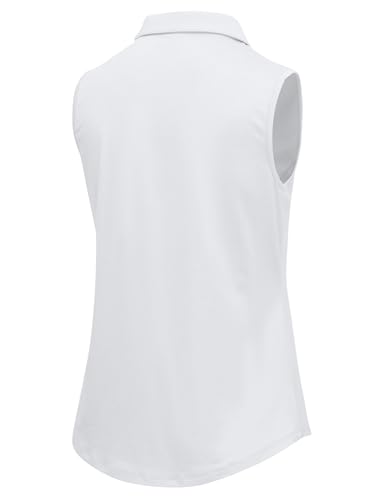 BGOWATU Women's Golf Shirts Sleeveless Polo Shirts Collared 3 Buttons Tennis Tank Tops UV Protection Quick Dry2