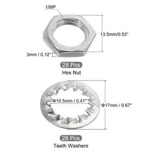 #US 84pack Lamp Pipe with Lock Nuts Teeth Washers 1/8IP Thread Fasteners Assortment