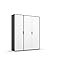 Produktbild Rauch Möbel Voyager Kleiderschrank Drehtürenschrank, Alpinweiß/Grau metallic, Schwarz, 3-türig, inkl. 1 Kleiderstange, 4 Einlegeböden BxHxT 140x194x53 cm