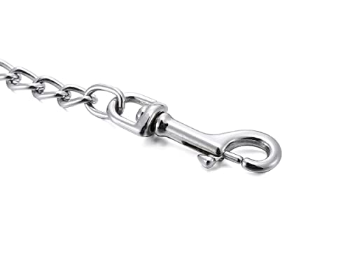 Mogoko Metal Dog Leash Heavy Duty Chew Proof Pet Leash Chain With Padded Handle For Outdoor Training Blue 4Ft #TOP3