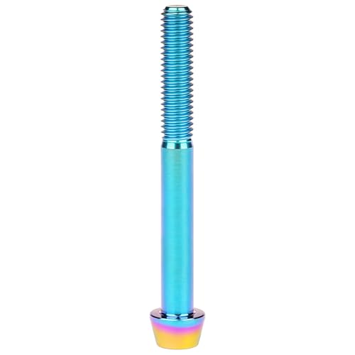 Image of Titanium Ti Bolt M5x9 16 18 20 25 30 35 40 45 50 55 60mm Tapered Head Screws Pack of 4 (M5x60mm, Iridescent Blue)