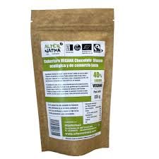Pack 2x225g Cobertura de Chocolate Blanco Vegano 40% Cacao | Selección BIO | Sin Lácteos | Sin Gluten (SG) | 100% Origen Vegetal | Calidad
